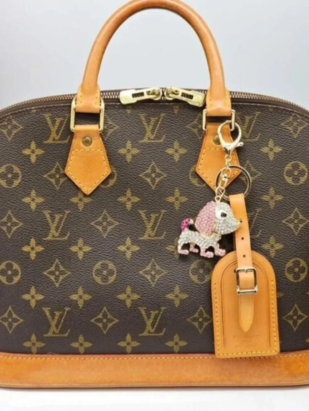 Authentic Louis Vuitton Luggage Tag with Unbranded Keycharm, Keychain